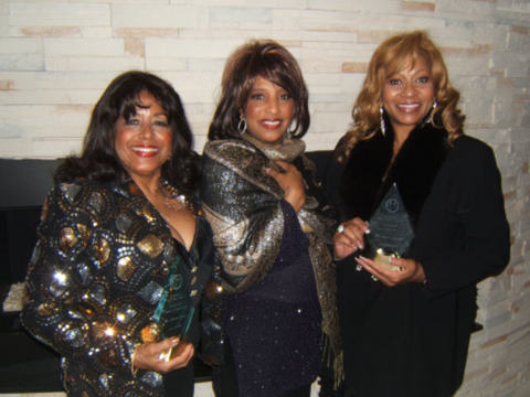Former Ladies of The Supremes at 20th Anniversary tribute, presenting awards