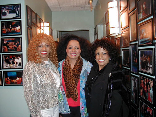 Diana Ross and The Supremes backstage after Oprah Winfrey Show appearance 2000